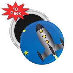 Rocket Spaceship Space Travel Nasa 2 25  Magnets (10 Pack)  by Wegoenart