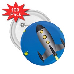 Rocket Spaceship Space Travel Nasa 2 25  Buttons (100 Pack)  by Wegoenart