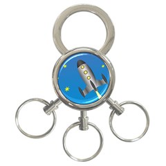 Rocket Spaceship Space Travel Nasa 3-ring Key Chains by Wegoenart