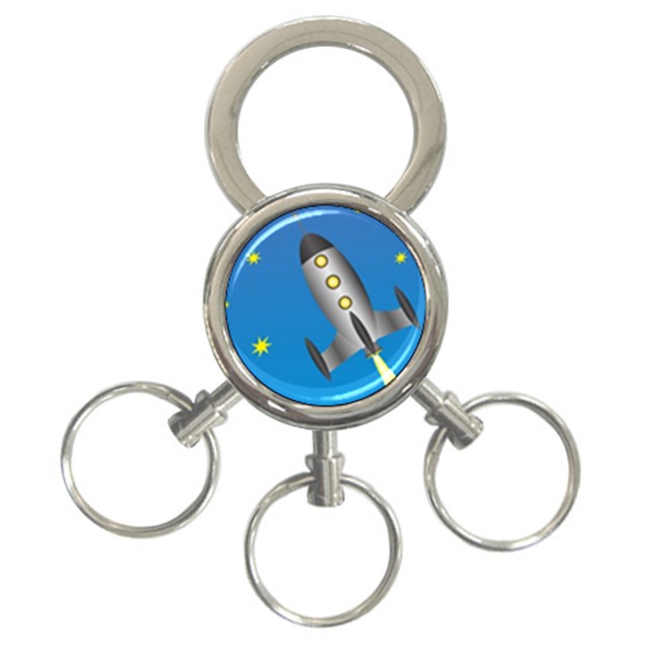 Rocket Spaceship Space Travel Nasa 3-Ring Key Chains