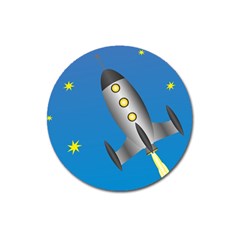 Rocket Spaceship Space Travel Nasa Magnet 3  (round) by Wegoenart