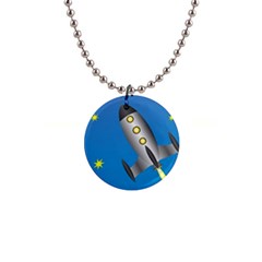 Rocket Spaceship Space Travel Nasa 1  Button Necklace by Wegoenart