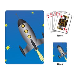 Rocket Spaceship Space Travel Nasa Playing Cards Single Design by Wegoenart