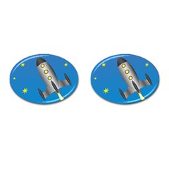 Rocket Spaceship Space Travel Nasa Cufflinks (oval) by Wegoenart