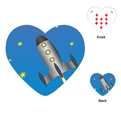 Rocket Spaceship Space Travel Nasa Playing Cards (heart) by Wegoenart