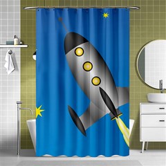 Rocket Spaceship Space Travel Nasa Shower Curtain 48  X 72  (small)  by Wegoenart