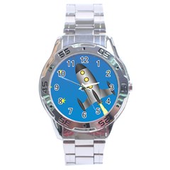 Rocket Spaceship Space Travel Nasa Stainless Steel Analogue Watch by Wegoenart