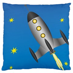 Rocket Spaceship Space Travel Nasa Large Cushion Case (one Side) by Wegoenart