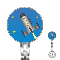 Rocket Spaceship Space Travel Nasa Stainless Steel Nurses Watch by Wegoenart