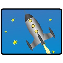 Rocket Spaceship Space Travel Nasa Double Sided Fleece Blanket (large)  by Wegoenart