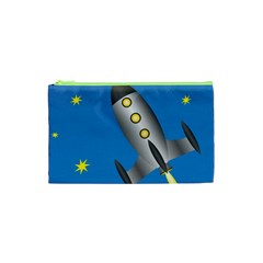 Rocket Spaceship Space Travel Nasa Cosmetic Bag (xs) by Wegoenart