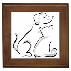 Dog Cat Animal Pet Cute Framed Tiles by Wegoenart