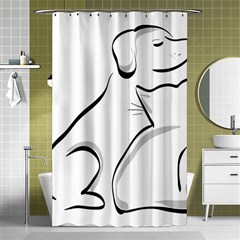 Dog Cat Animal Pet Cute Shower Curtain 48  X 72  (small)  by Wegoenart