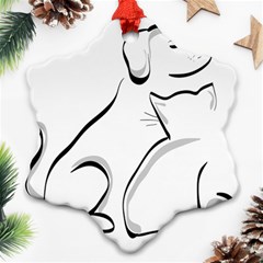 Dog Cat Animal Pet Cute Snowflake Ornament (two Sides) by Wegoenart