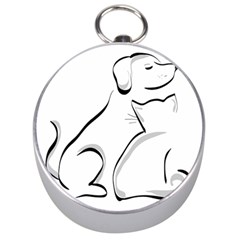 Dog Cat Animal Pet Cute Silver Compasses by Wegoenart