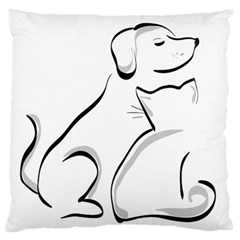 Dog Cat Animal Pet Cute Large Flano Cushion Case (one Side) by Wegoenart