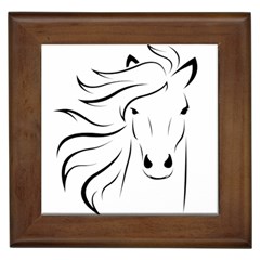 Animal Equine Face Horse Framed Tiles by Wegoenart