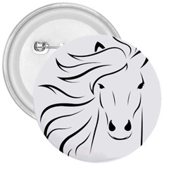 Animal Equine Face Horse 3  Buttons by Wegoenart