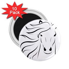 Animal Equine Face Horse 2 25  Magnets (10 Pack)  by Wegoenart