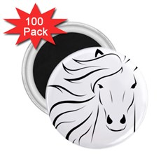 Animal Equine Face Horse 2 25  Magnets (100 Pack)  by Wegoenart