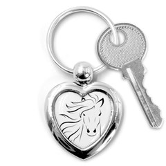 Animal Equine Face Horse Key Chains (heart)  by Wegoenart