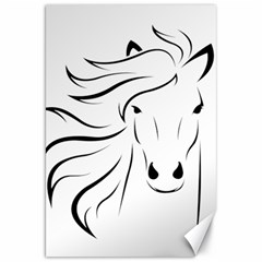 Animal Equine Face Horse Canvas 20  X 30  by Wegoenart