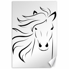 Animal Equine Face Horse Canvas 24  X 36  by Wegoenart