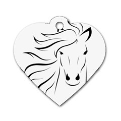 Animal Equine Face Horse Dog Tag Heart (one Side) by Wegoenart