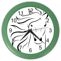 Animal Equine Face Horse Color Wall Clock by Wegoenart