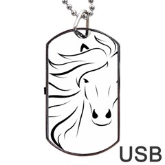 Animal Equine Face Horse Dog Tag Usb Flash (two Sides) by Wegoenart