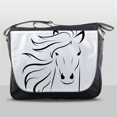 Animal Equine Face Horse Messenger Bag by Wegoenart