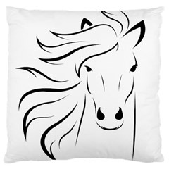 Animal Equine Face Horse Large Cushion Case (one Side) by Wegoenart