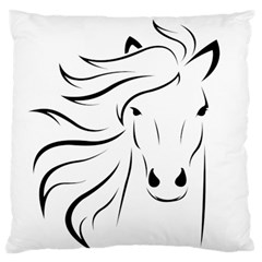 Animal Equine Face Horse Standard Flano Cushion Case (one Side) by Wegoenart