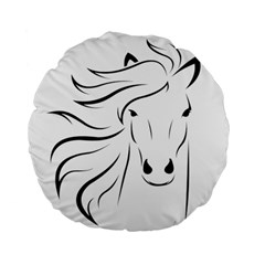 Animal Equine Face Horse Standard 15  Premium Flano Round Cushions by Wegoenart