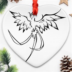 Phoenix Mythical Bird Animal Ornament (heart) by Wegoenart