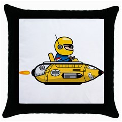 Cartoon Space Racer Galaxy Science Throw Pillow Case (Black)