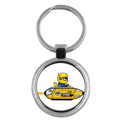 Cartoon Space Racer Galaxy Science Key Chains (Round) 