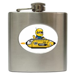 Cartoon Space Racer Galaxy Science Hip Flask (6 oz)