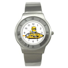 Cartoon Space Racer Galaxy Science Stainless Steel Watch