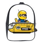 Cartoon Space Racer Galaxy Science School Bag (XL) Front