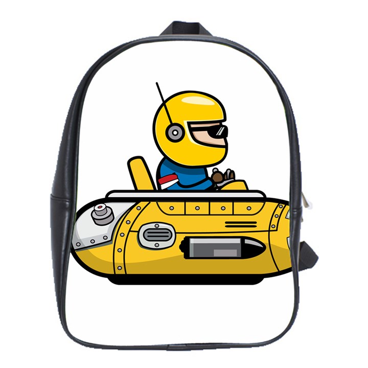 Cartoon Space Racer Galaxy Science School Bag (XL)