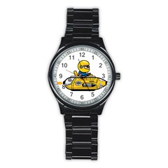 Cartoon Space Racer Galaxy Science Stainless Steel Round Watch