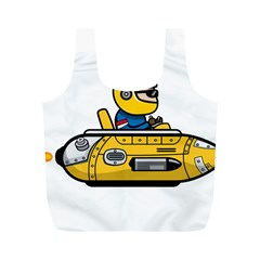 Cartoon Space Racer Galaxy Science Full Print Recycle Bag (M)