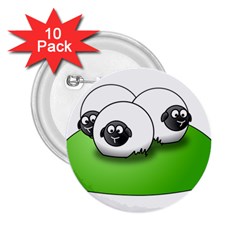 Sheep Agriculture Hill Group Flock 2 25  Buttons (10 Pack)  by Wegoenart