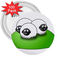 Sheep Agriculture Hill Group Flock 3  Buttons (100 Pack)  by Wegoenart