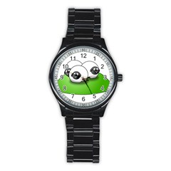 Sheep Agriculture Hill Group Flock Stainless Steel Round Watch by Wegoenart