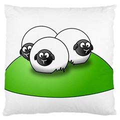 Sheep Agriculture Hill Group Flock Large Flano Cushion Case (one Side) by Wegoenart