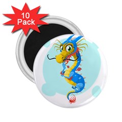 Dragon Chinese Blue Mustache China 2 25  Magnets (10 Pack)  by Wegoenart