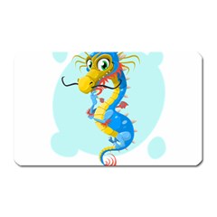 Dragon Chinese Blue Mustache China Magnet (rectangular) by Wegoenart