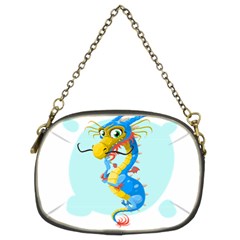 Dragon Chinese Blue Mustache China Chain Purse (two Sides) by Wegoenart